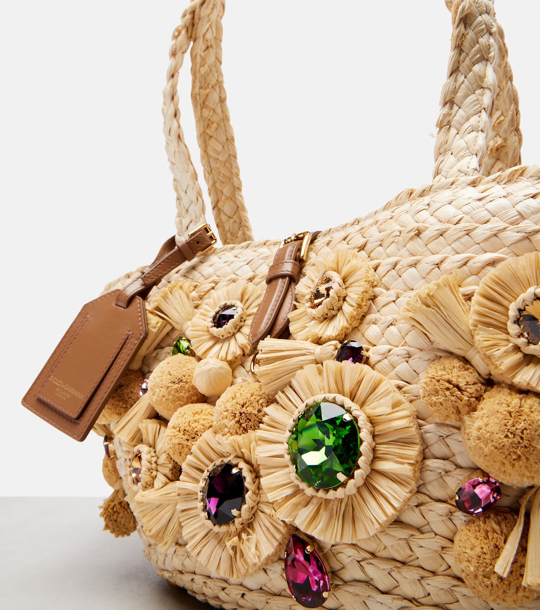 Capri Small embellished raffia basket bag | Dolce&Gabbana