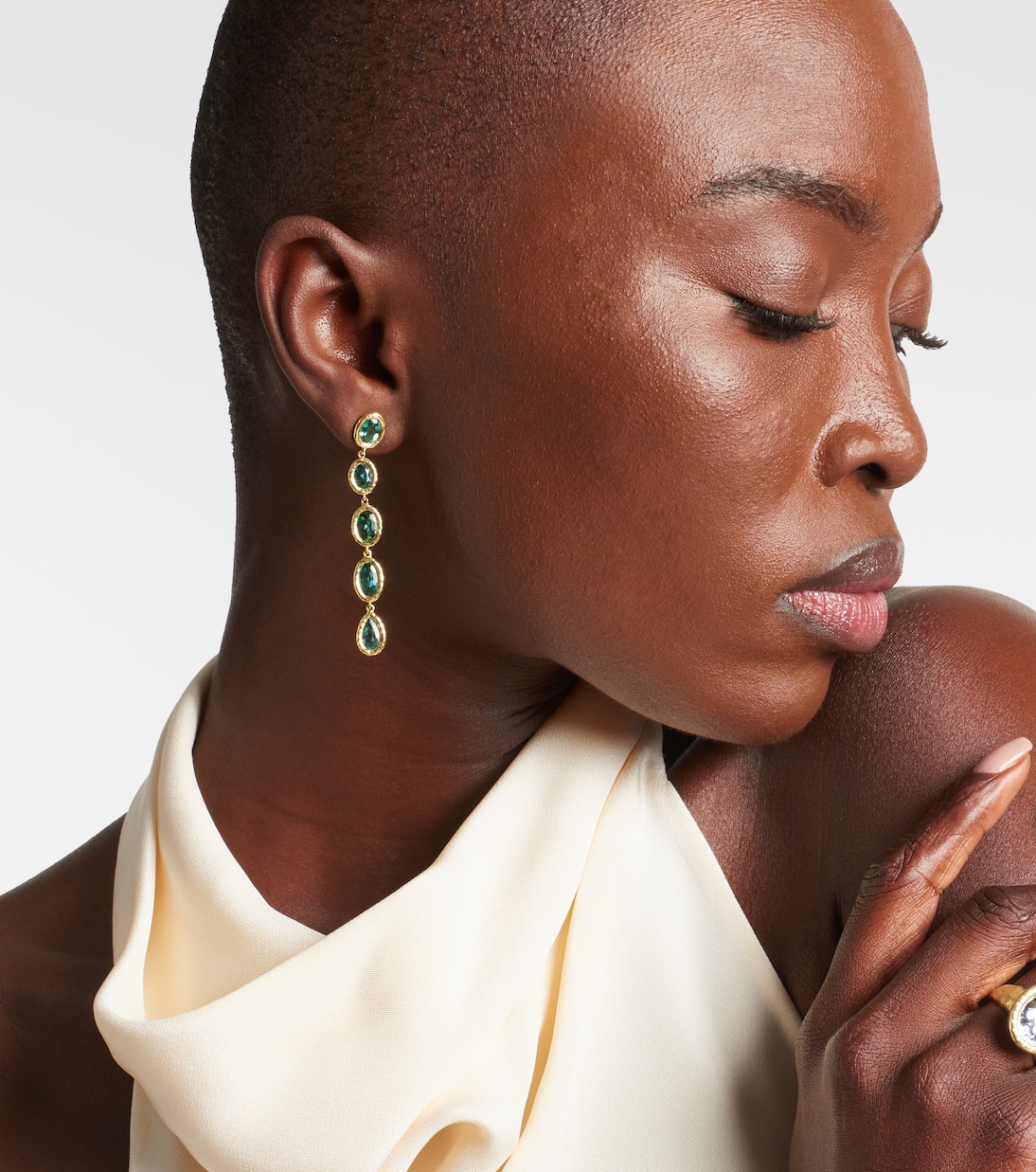 Mix and Match 18kt gold drop earrings with blue tourmalines | Octavia Elizabeth