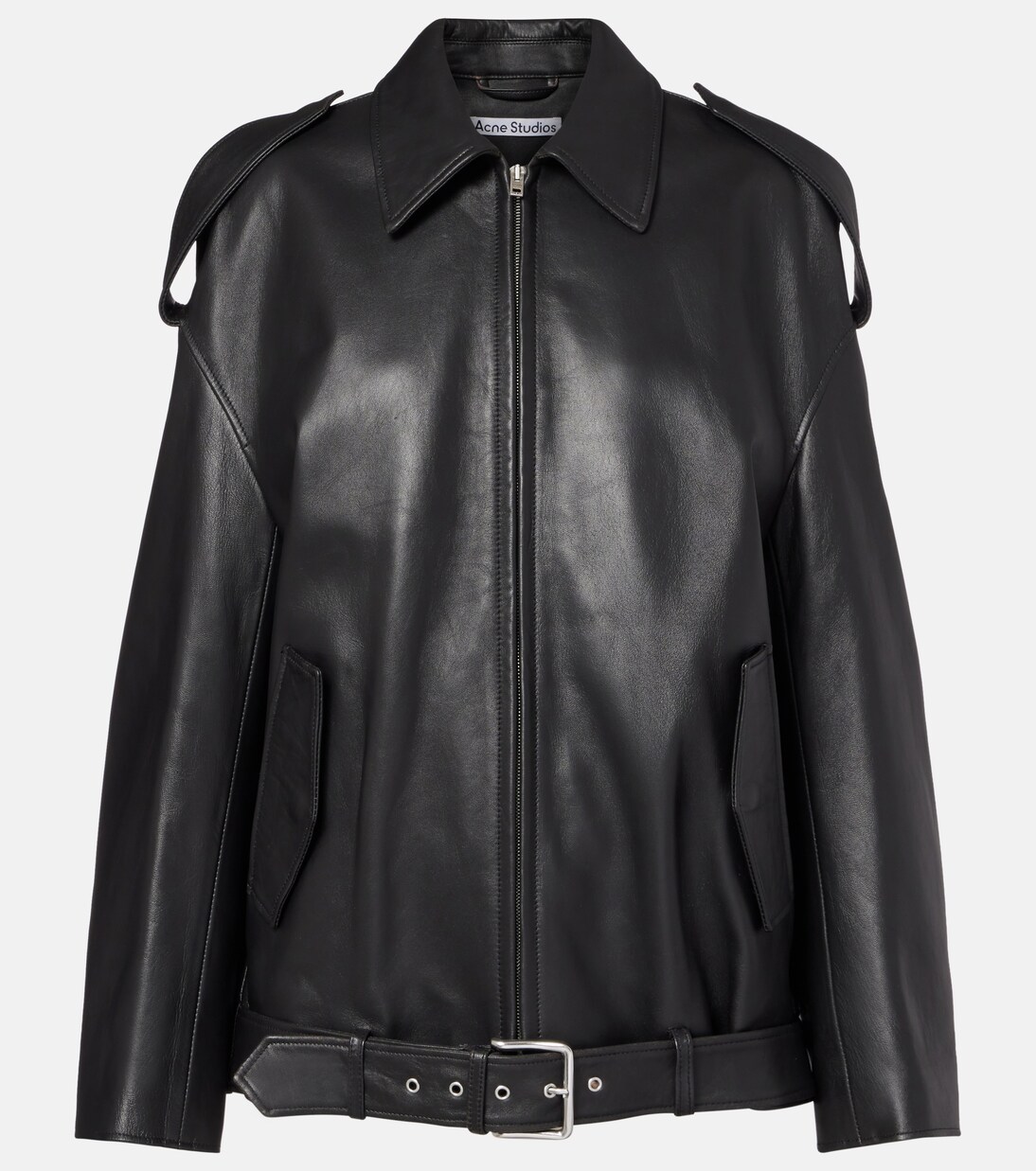 Oversized leather biker jacket | Acne Studios