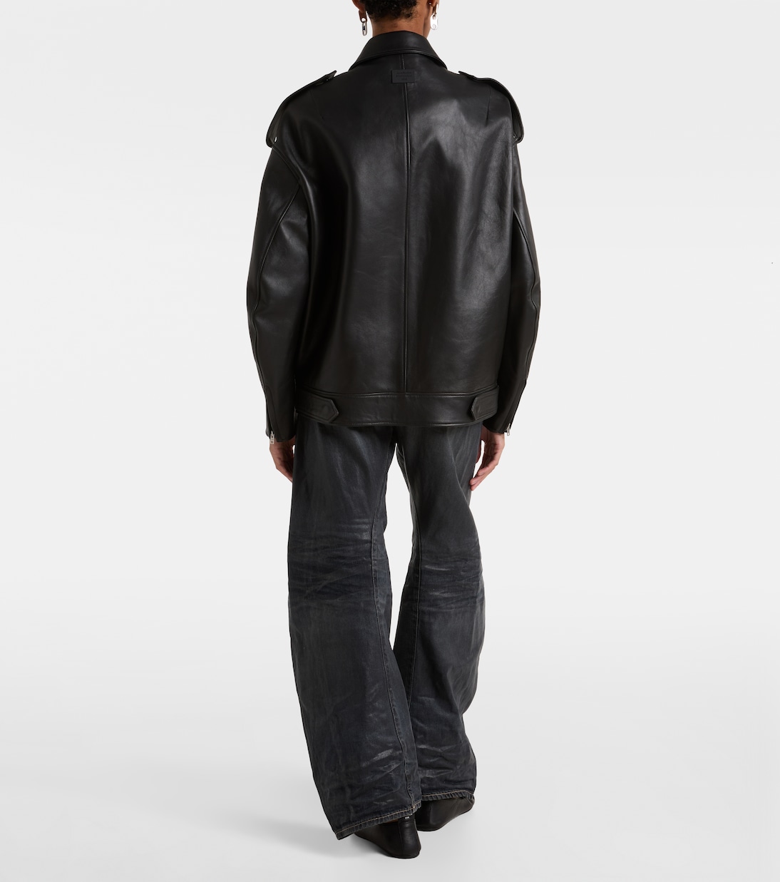Oversized leather biker jacket | Acne Studios