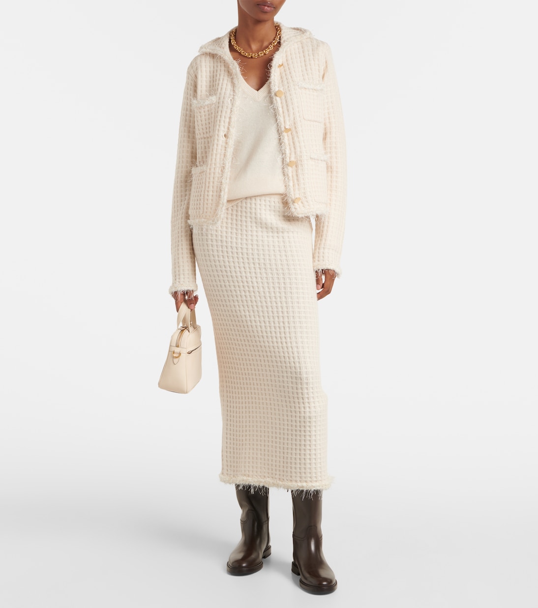 Distressed wool and cashmere cardigan | Jardin des Orangers