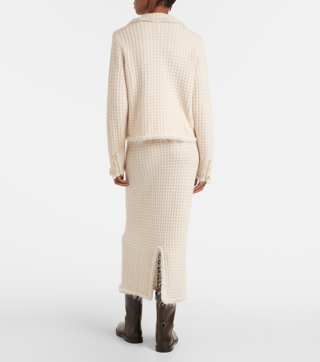 Distressed wool and cashmere cardigan | Jardin des Orangers