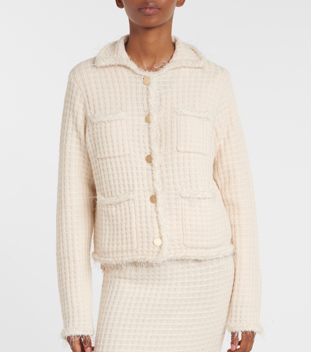 Distressed wool and cashmere cardigan | Jardin des Orangers