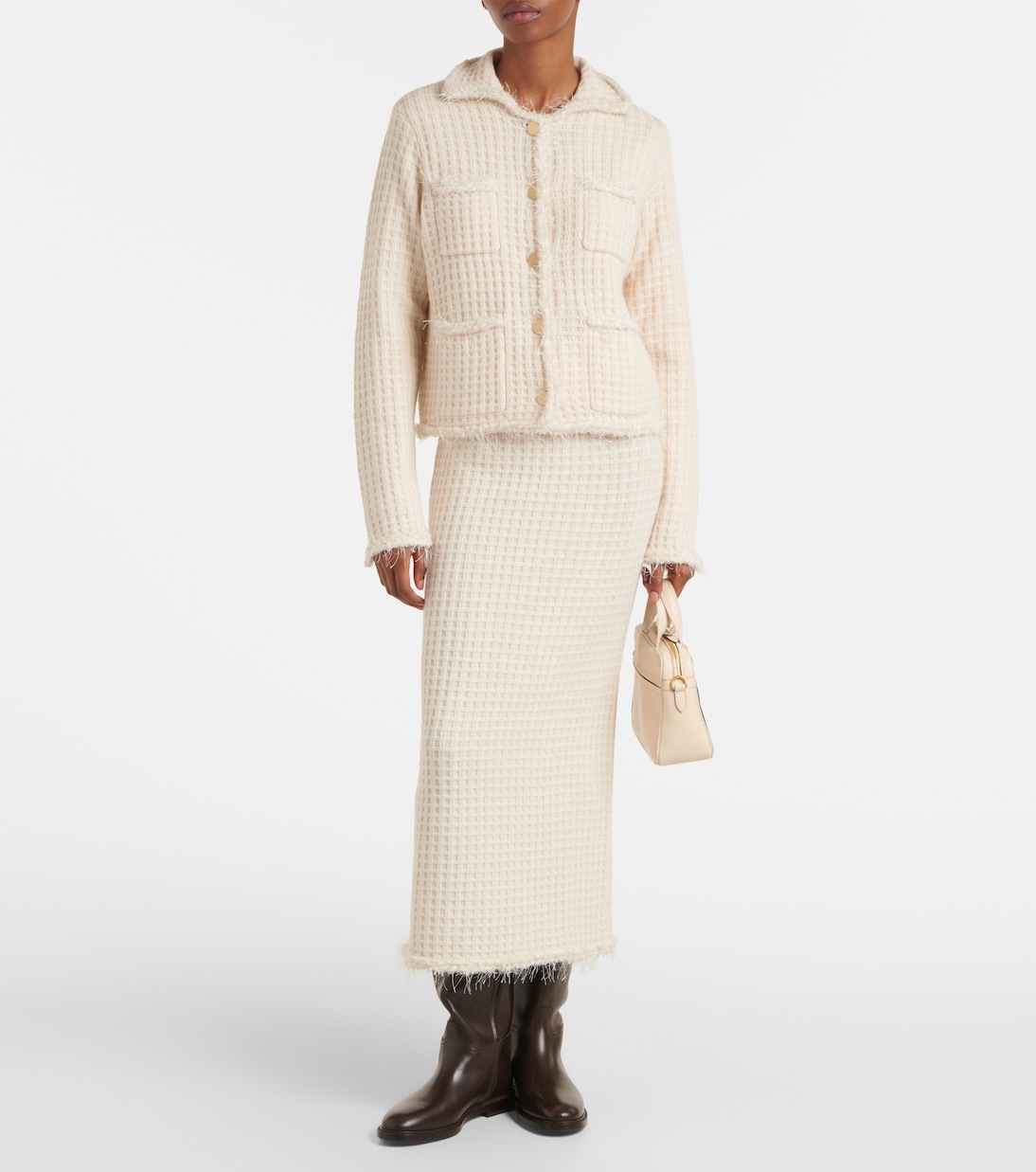 Distressed wool and cashmere cardigan | Jardin des Orangers