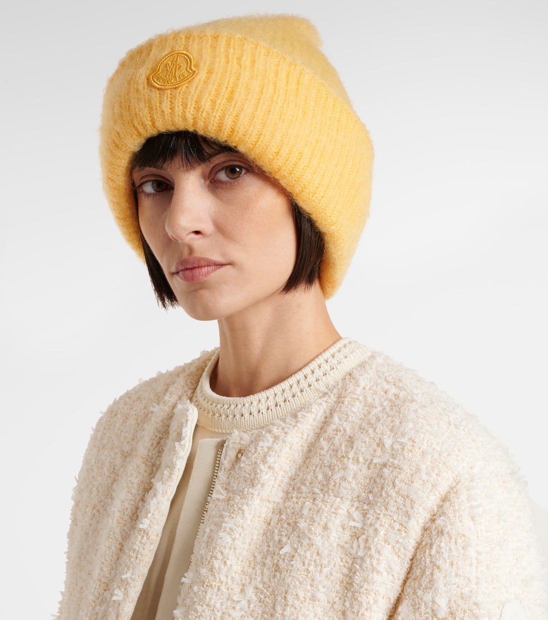 Logo mohair and wool-blend beanie | Moncler