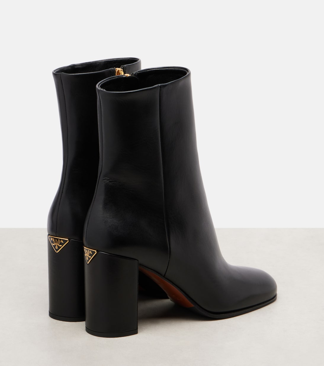 Logo leather ankle boots | Prada