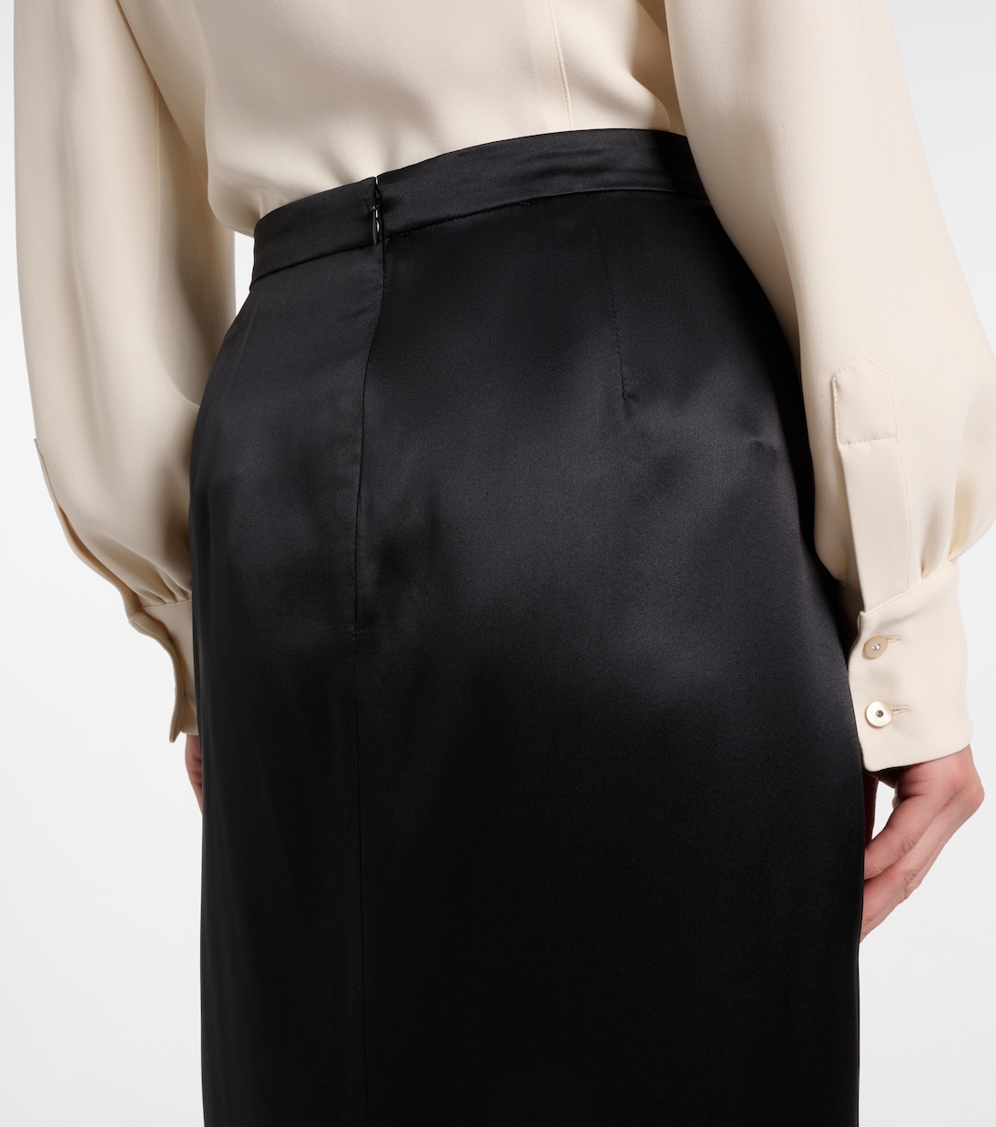 Falda midi asimétrica de seda de tiro bajo | Valentino