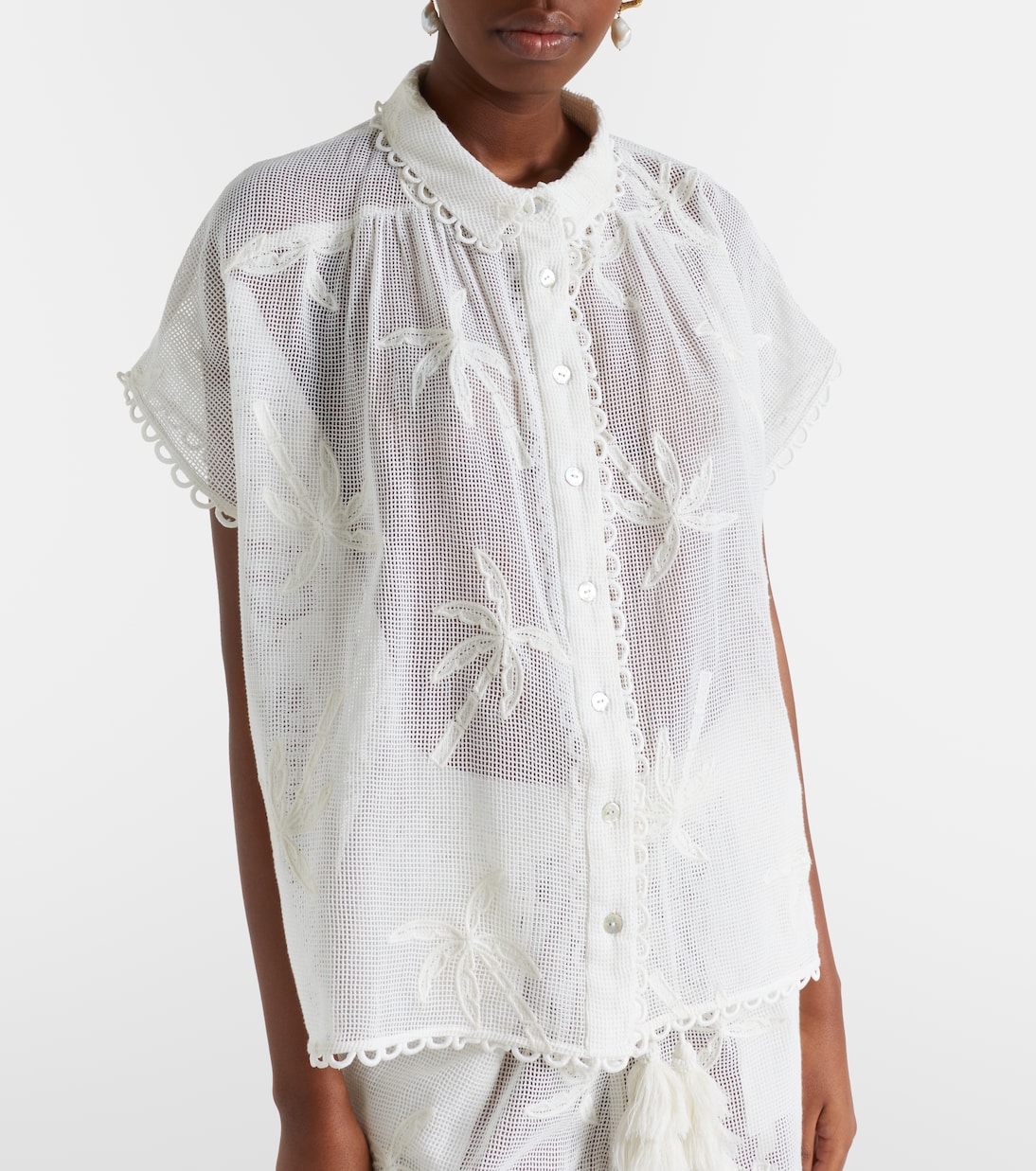 Embroidered cotton shirt | Farm Rio