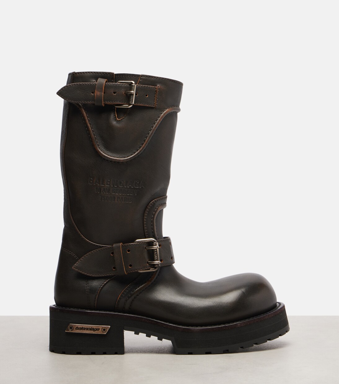 Venom debossed leather boots | Balenciaga