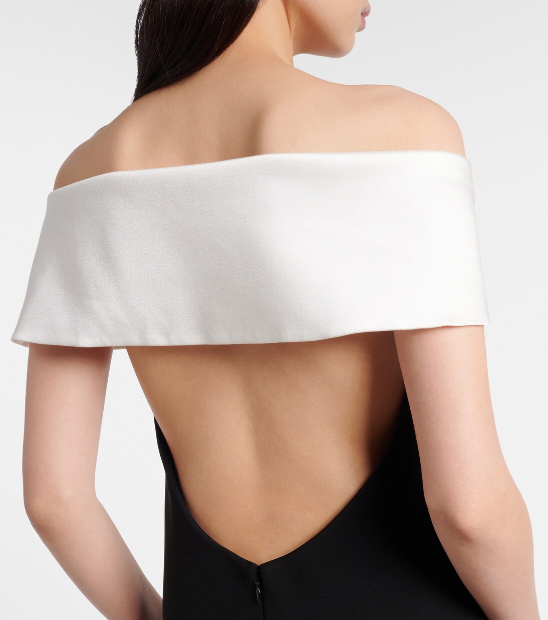 Floral-appliqué off-shoulder crêpe gown | Self-Portrait