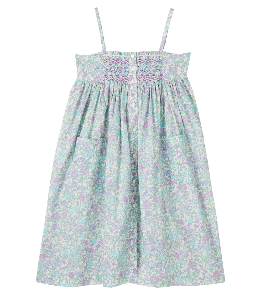 Passion floral smocked cotton dress | Bonpoint