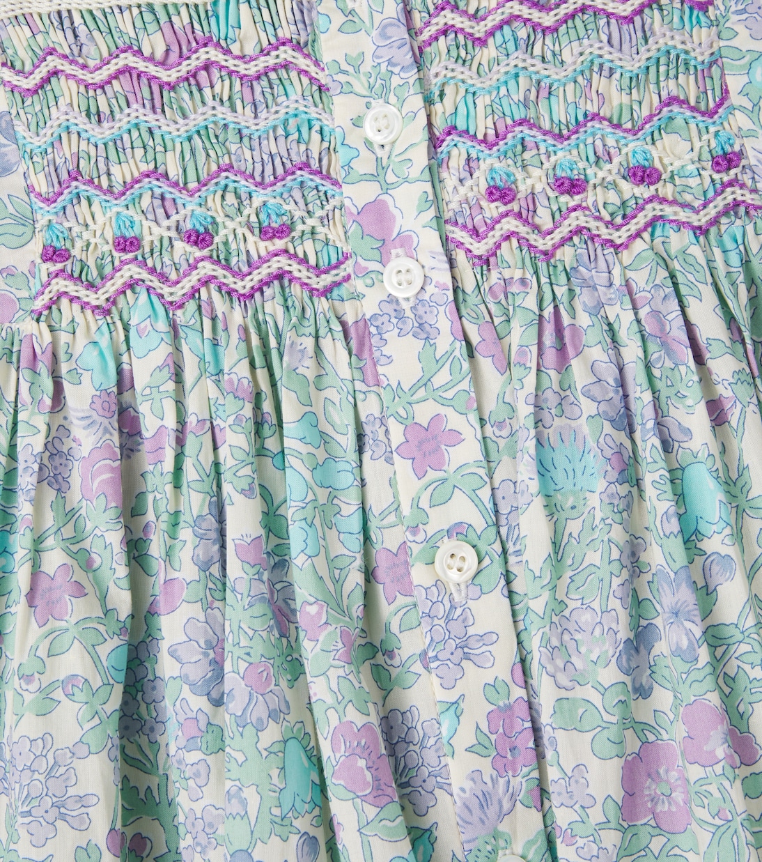 Passion floral smocked cotton dress | Bonpoint