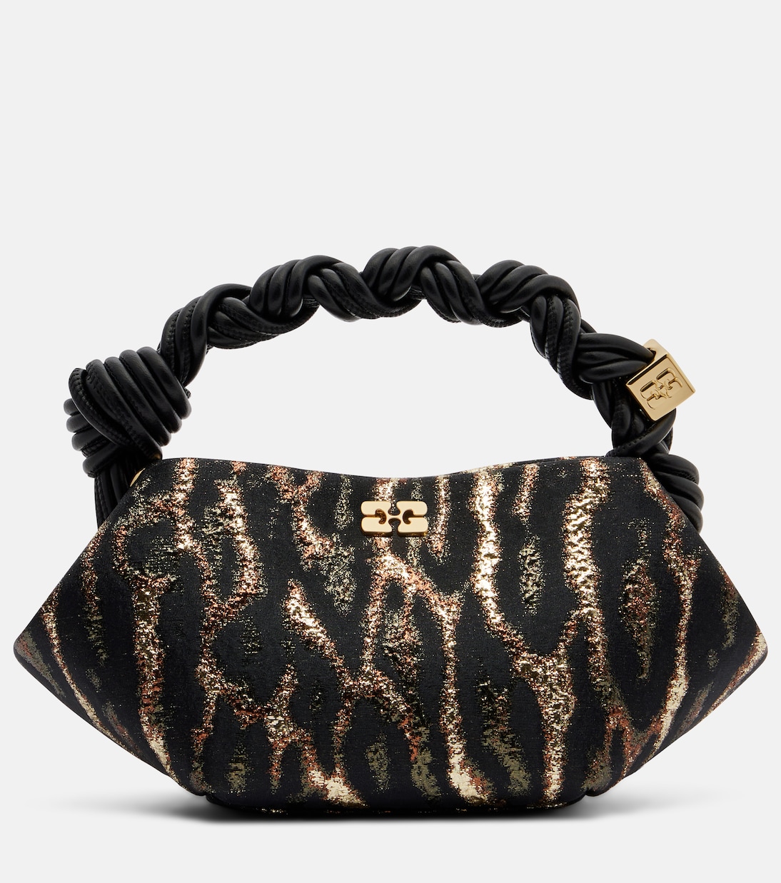 Bou Mini leopard-print cloqué top-handle bag | Ganni