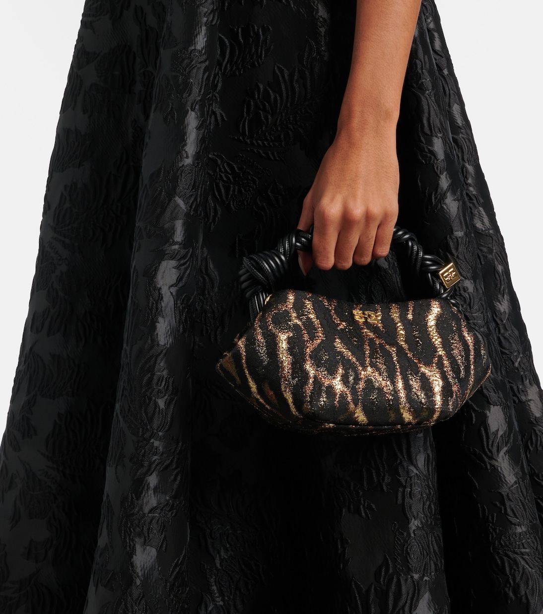 Bou Mini leopard-print cloqué top-handle bag | Ganni