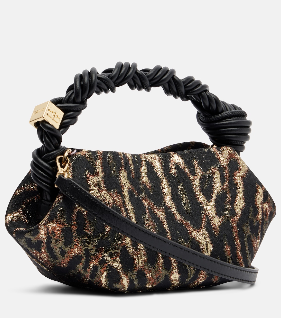 Bou Mini leopard-print cloqué top-handle bag | Ganni