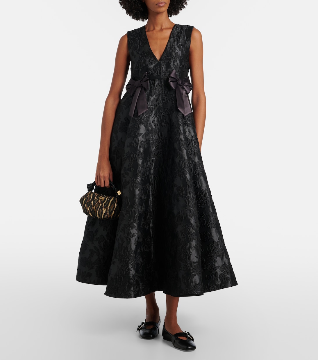 Bou Mini leopard-print cloqué top-handle bag | Ganni