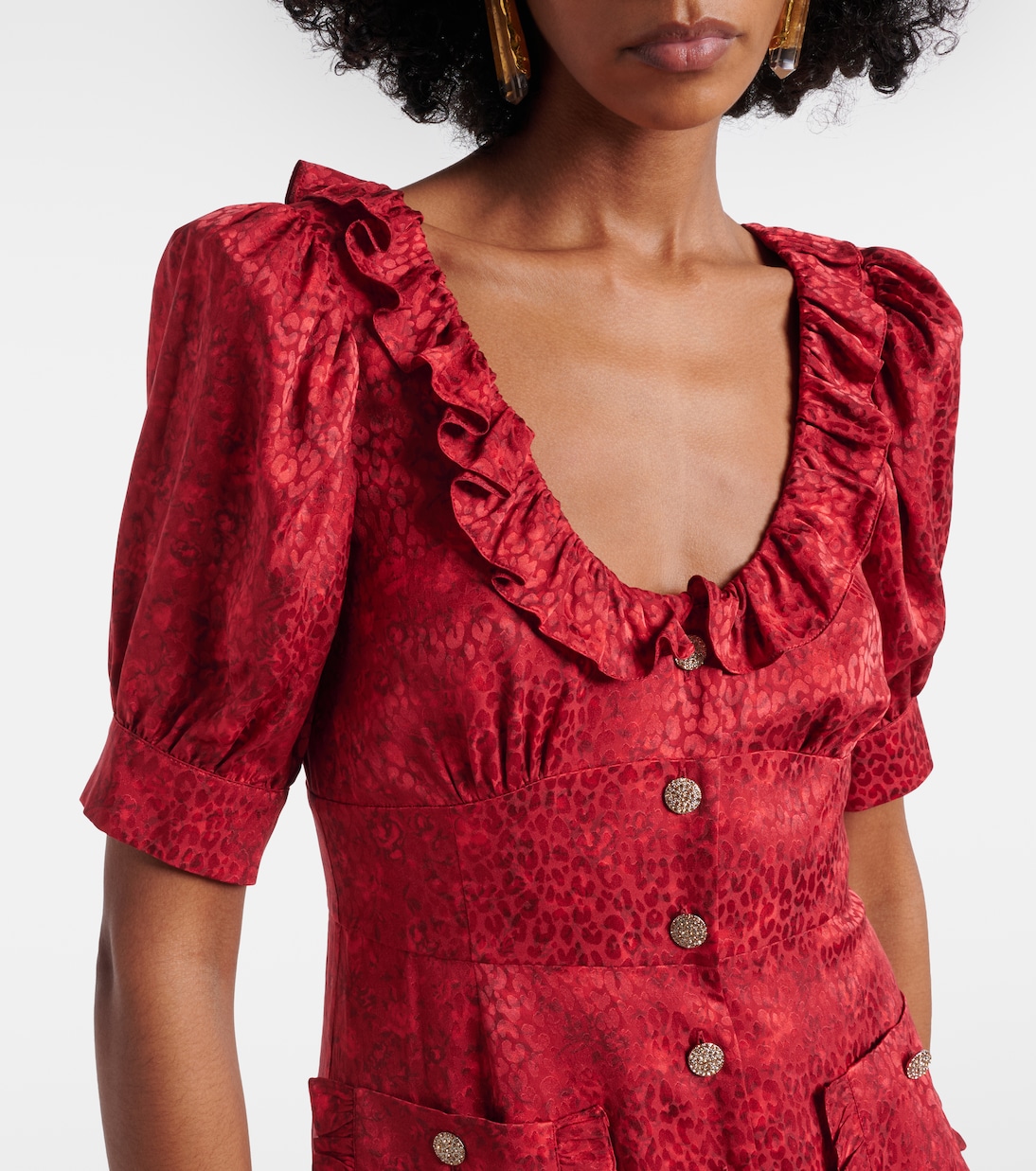 Floral silk jacquard midi dress | Alessandra Rich