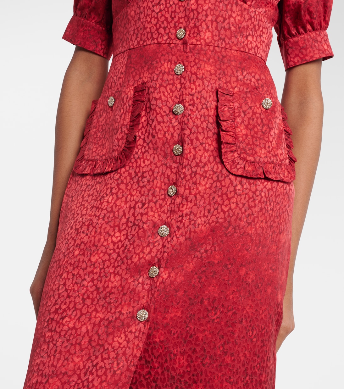 Floral silk jacquard midi dress | Alessandra Rich