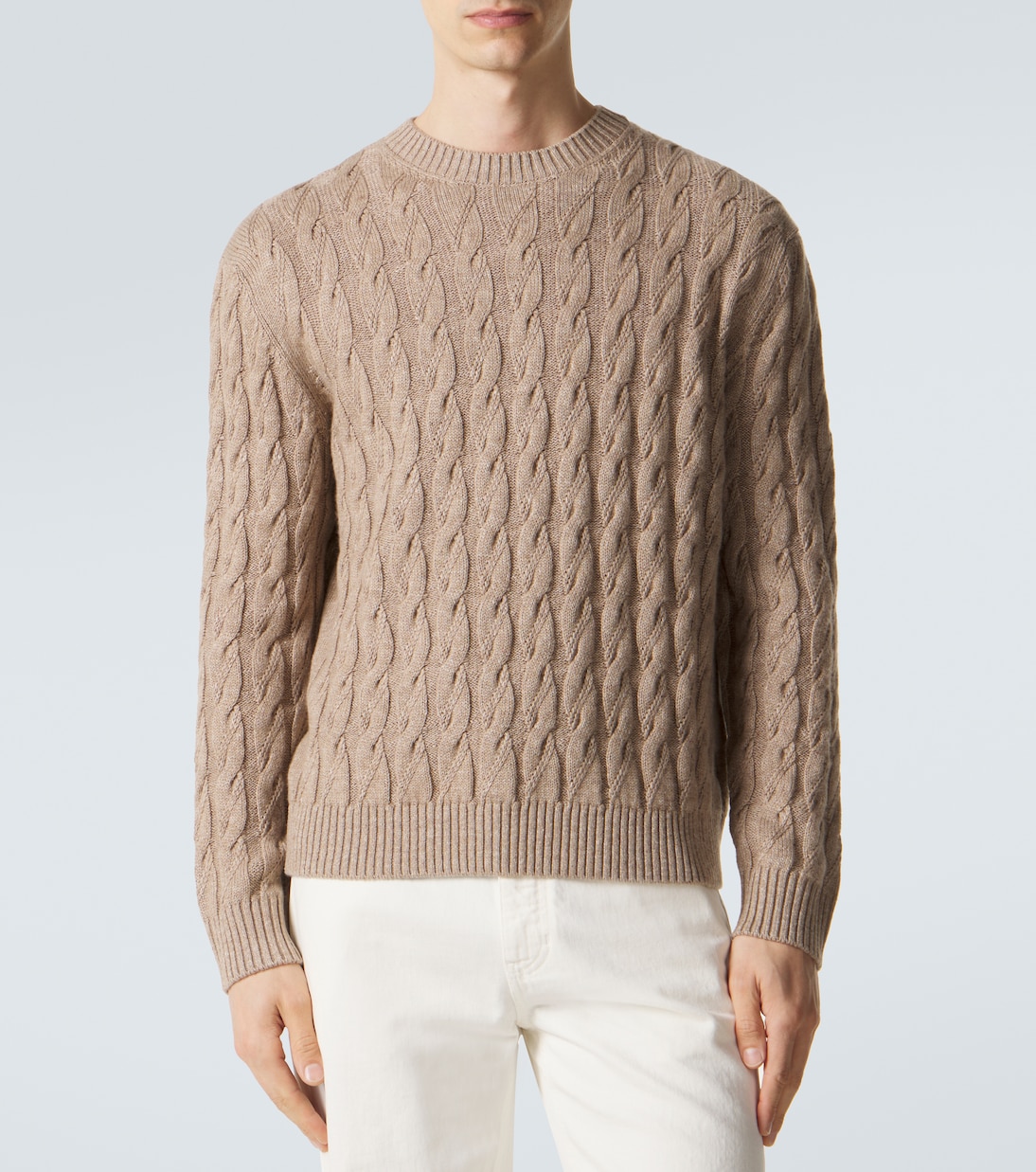 Cable-knit linen, cashmere, and silk sweater | Zegna
