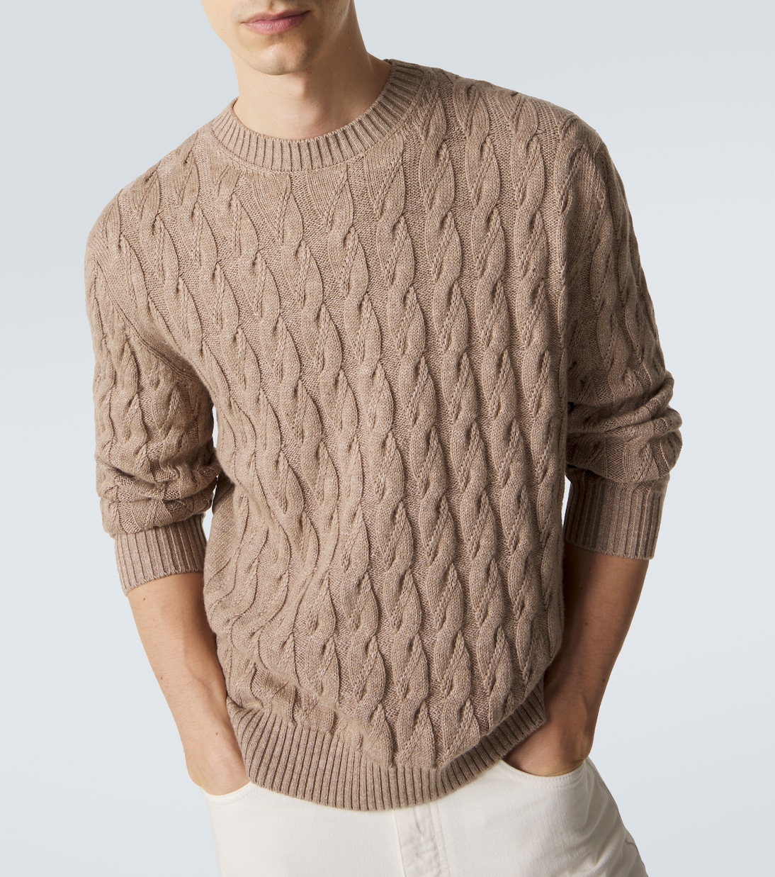 Cable-knit linen, cashmere, and silk sweater | Zegna