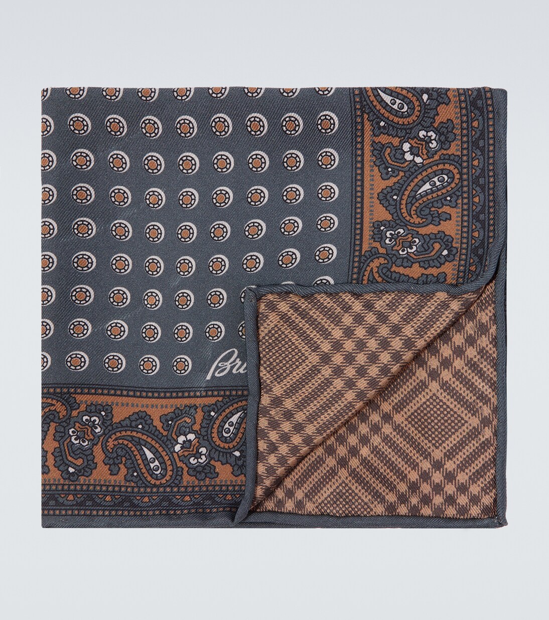 Pañuelo de sarga de seda estampado | Brioni