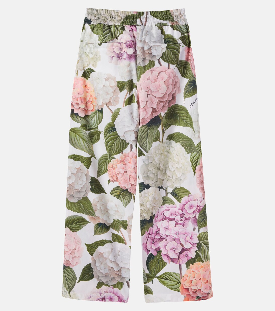 Floral cotton poplin wide-leg pants | Dolce&Gabbana Kids