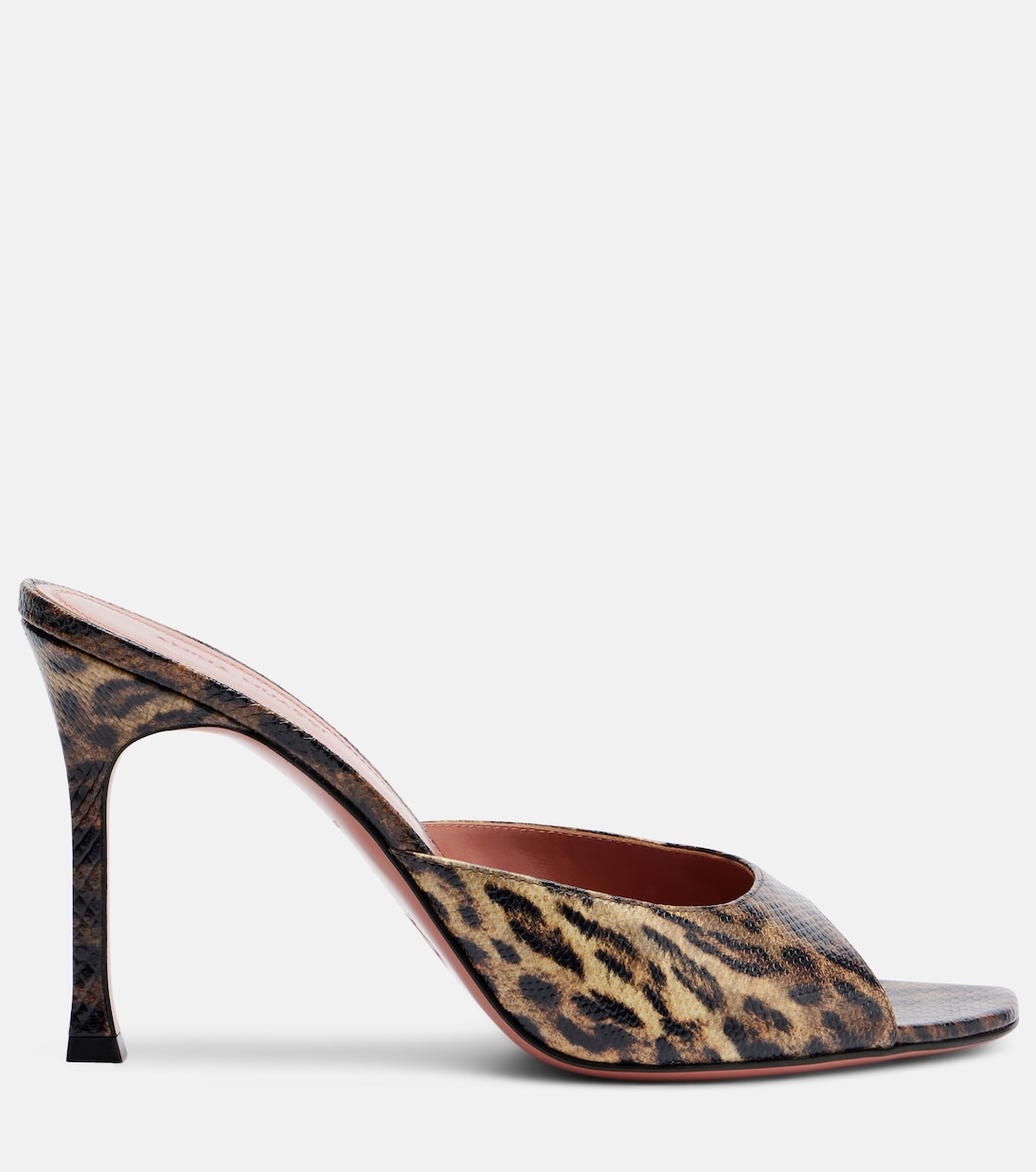 Alexa leopard-print leather mules | Amina Muaddi