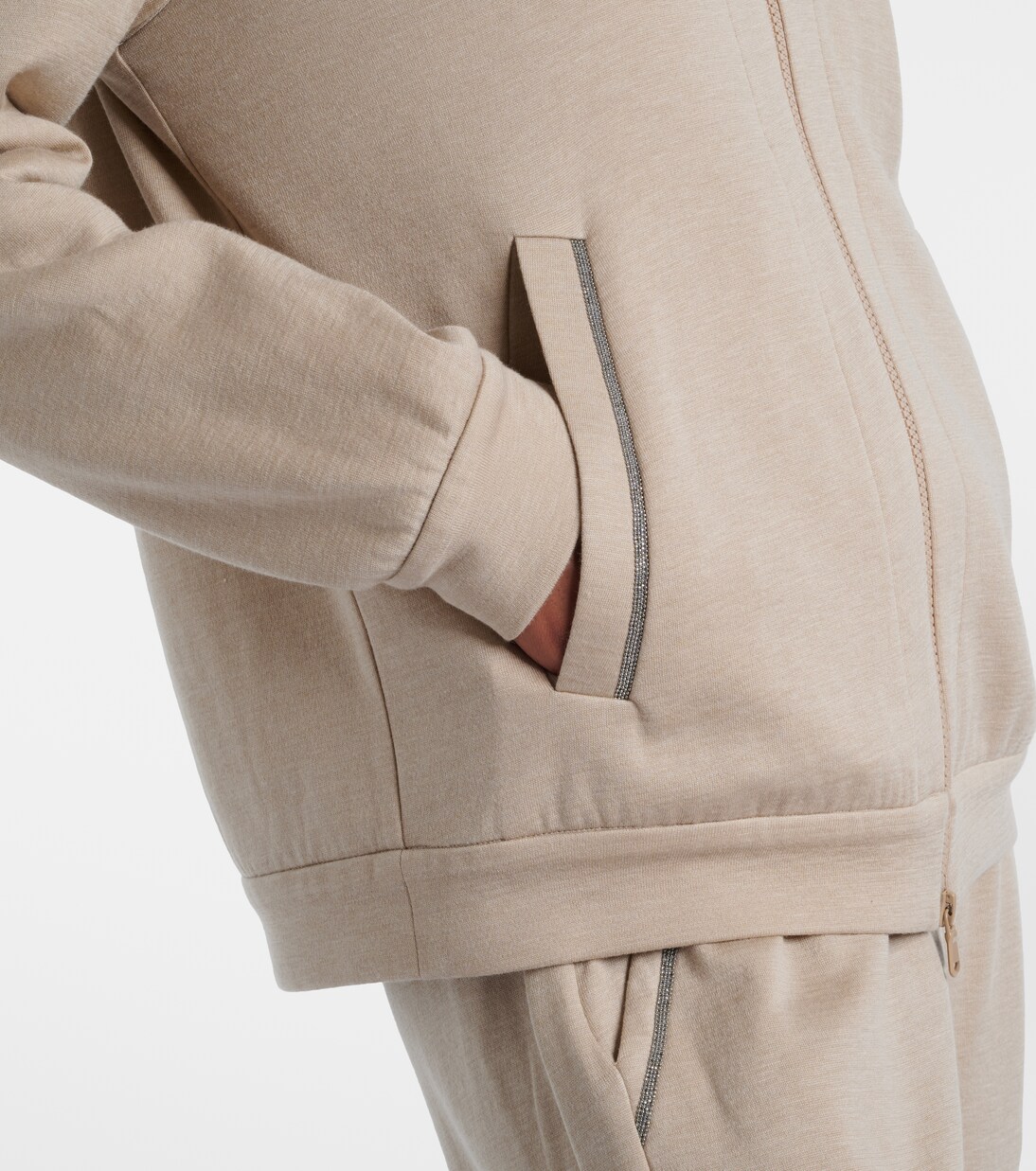 Monili cotton and silk-blend hoodie | Brunello Cucinelli