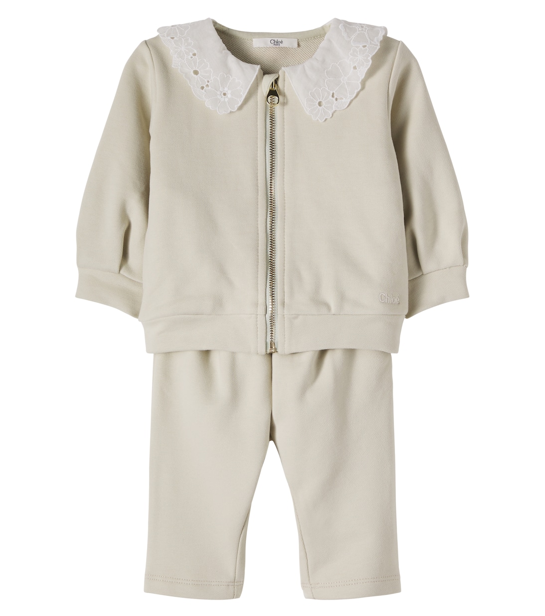 Baby cotton cardigan and pants | Chloé Kids
