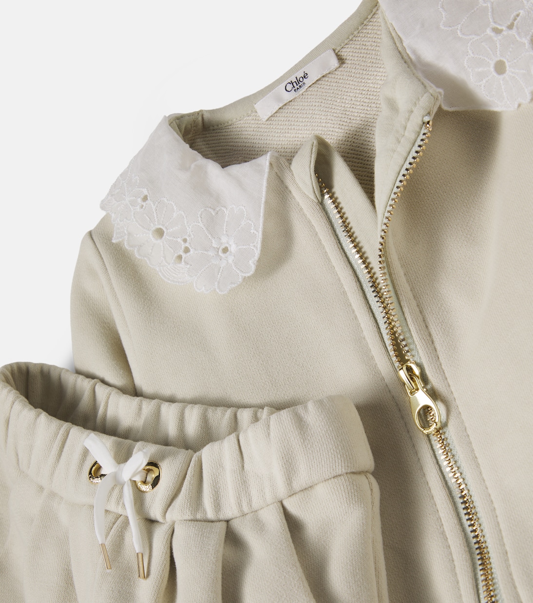 Baby cotton cardigan and pants | Chloé Kids