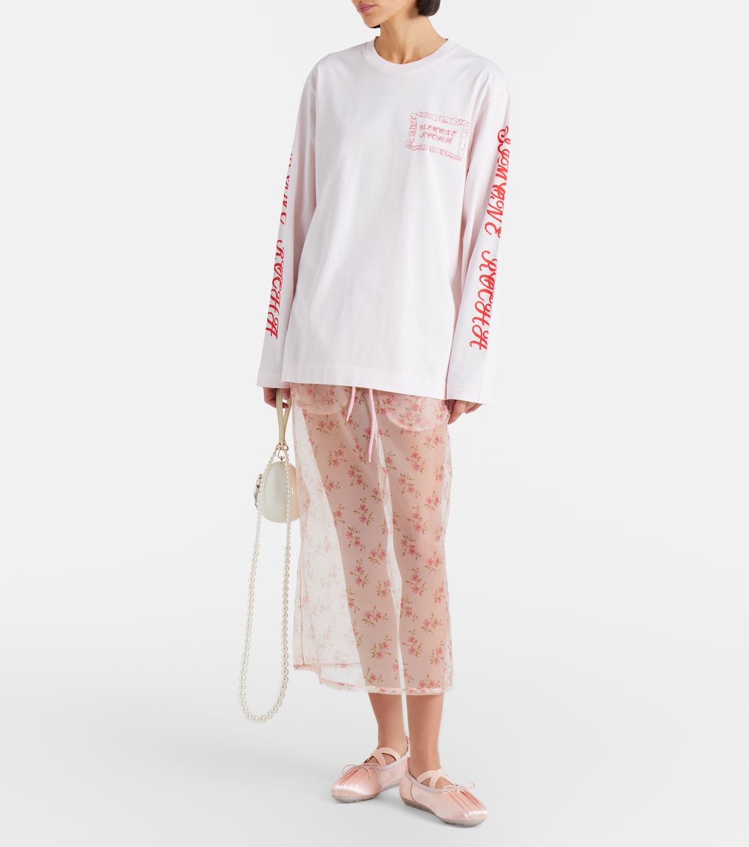 Pillowcase printed cotton jersey T-shirt | Simone Rocha