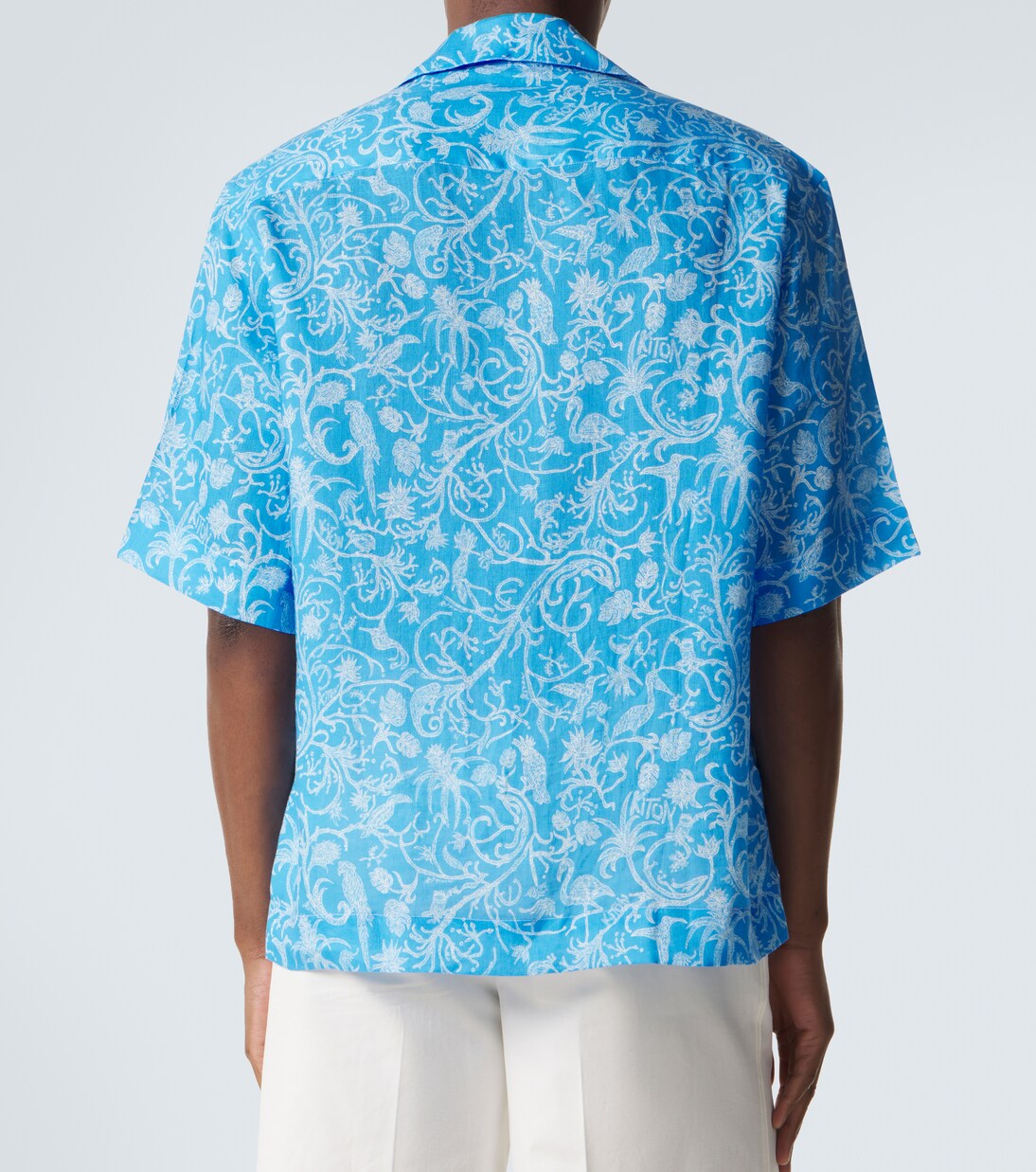 Printed linen bowling shirt | Kiton