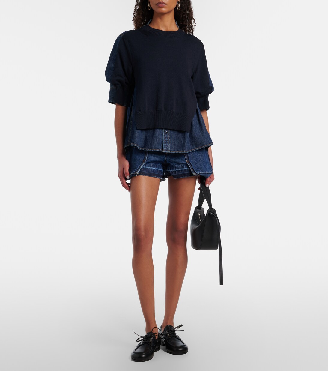 Belted denim shorts | Sacai