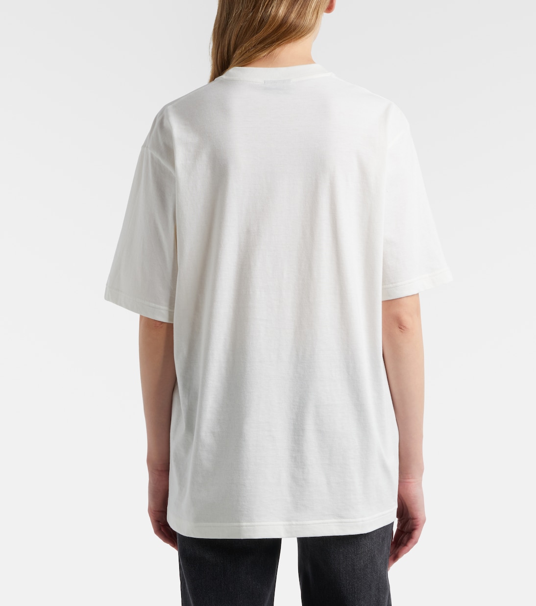 Logo cotton jersey and silk T-shirt | Gucci