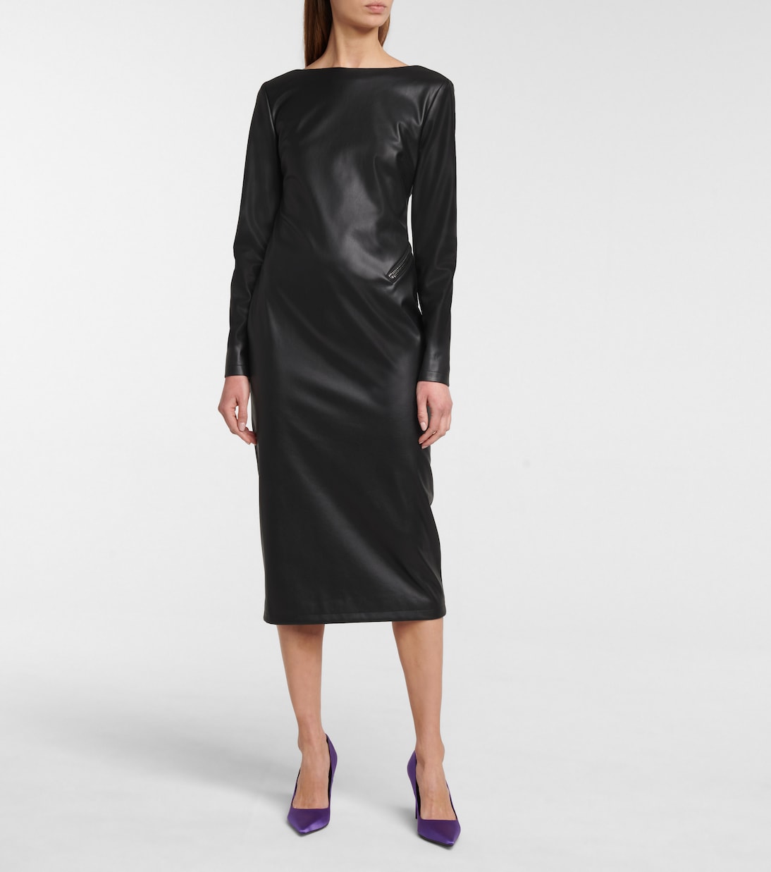 Robe midi en cuir synthétique | Tom Ford