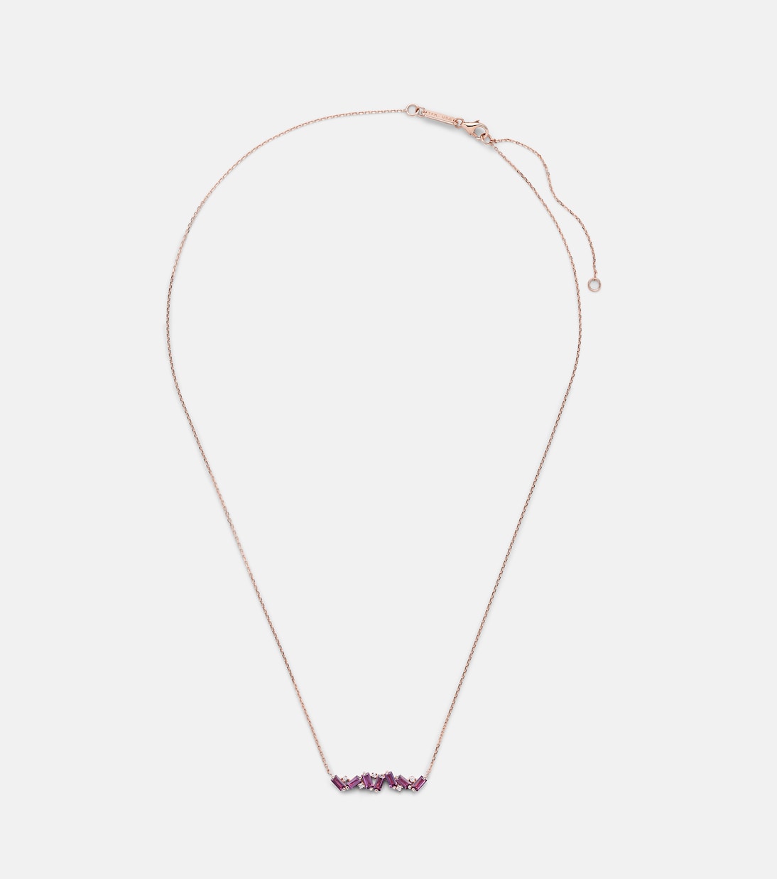 Collana Frenesia in oro 14kt con rodolite e diamanti, design esclusivo SUZANNE KALAN per giovani alla moda