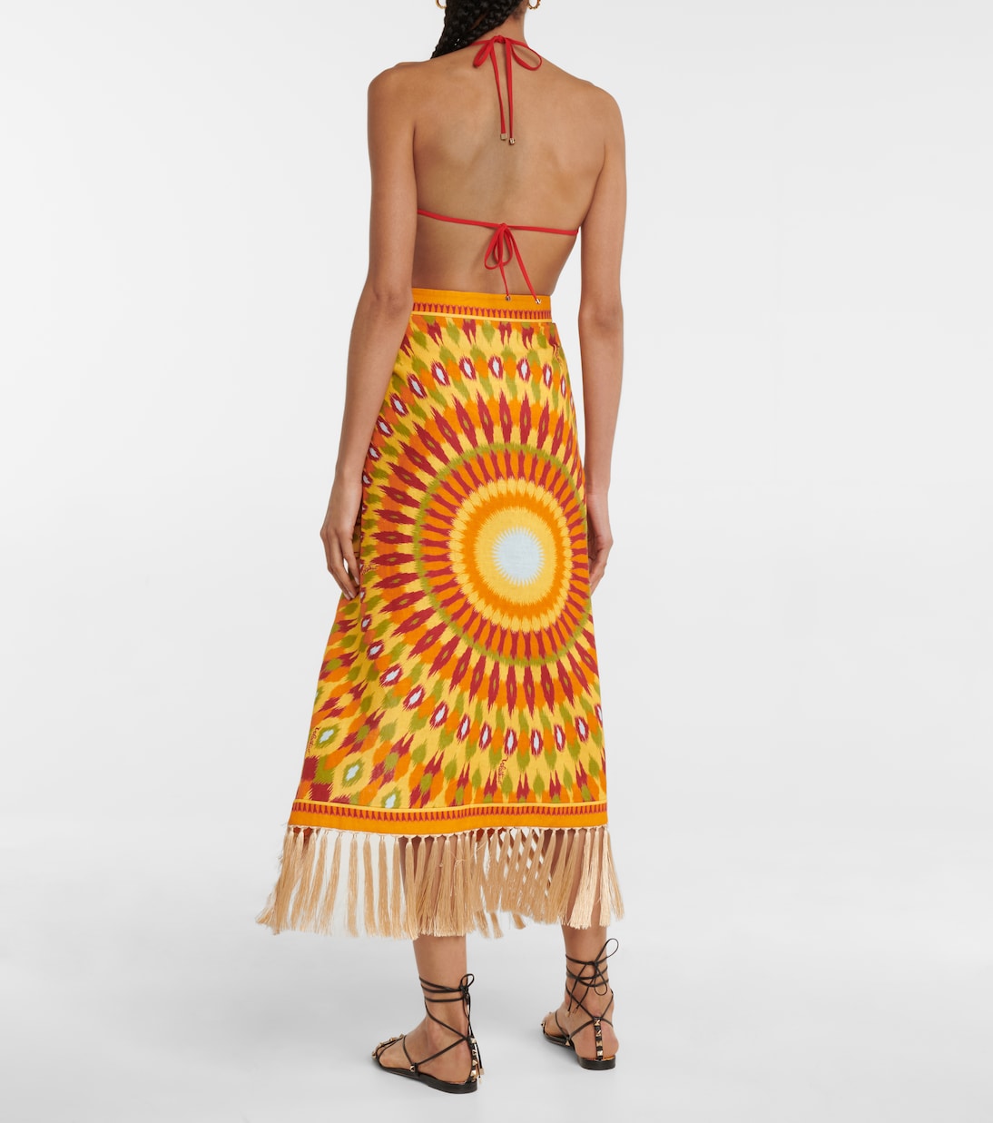 Printed linen beach cover-up | Valentino