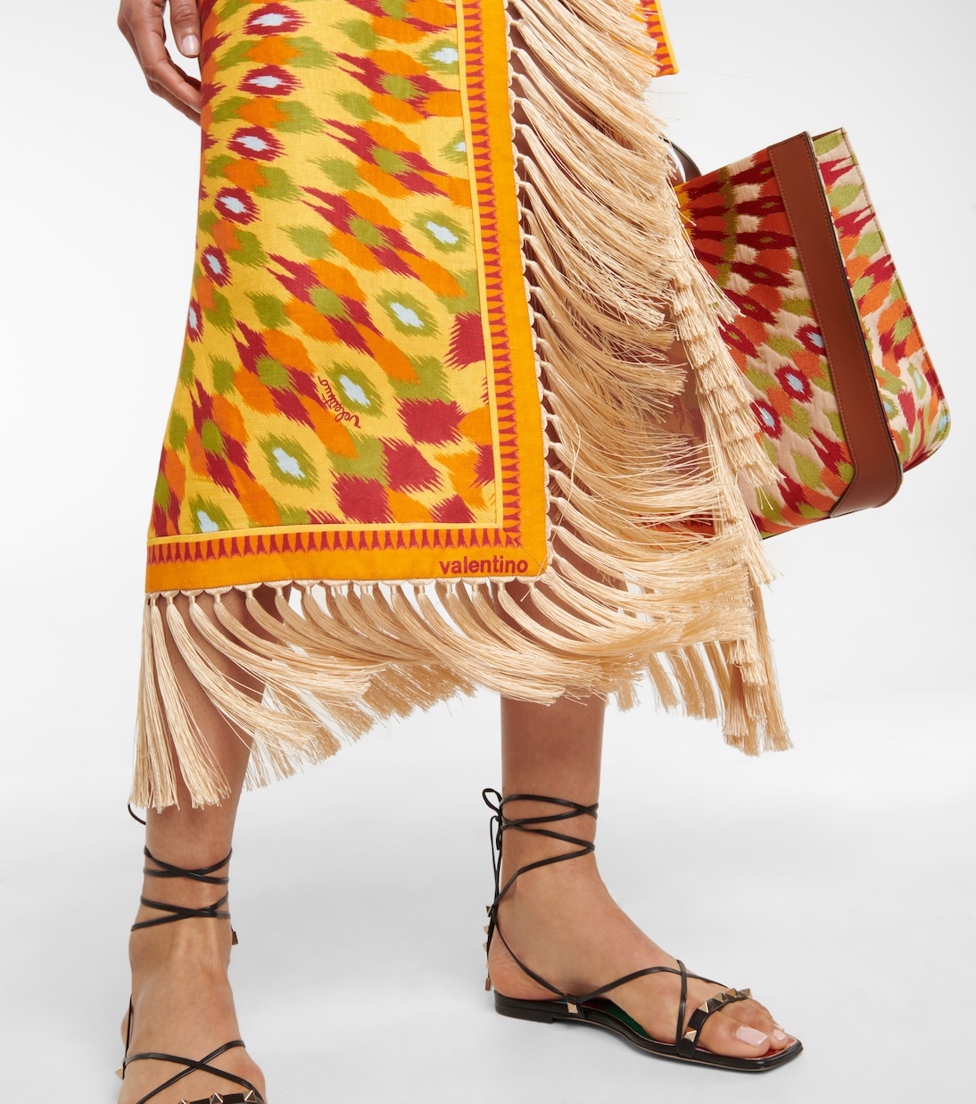 Printed linen beach cover-up | Valentino