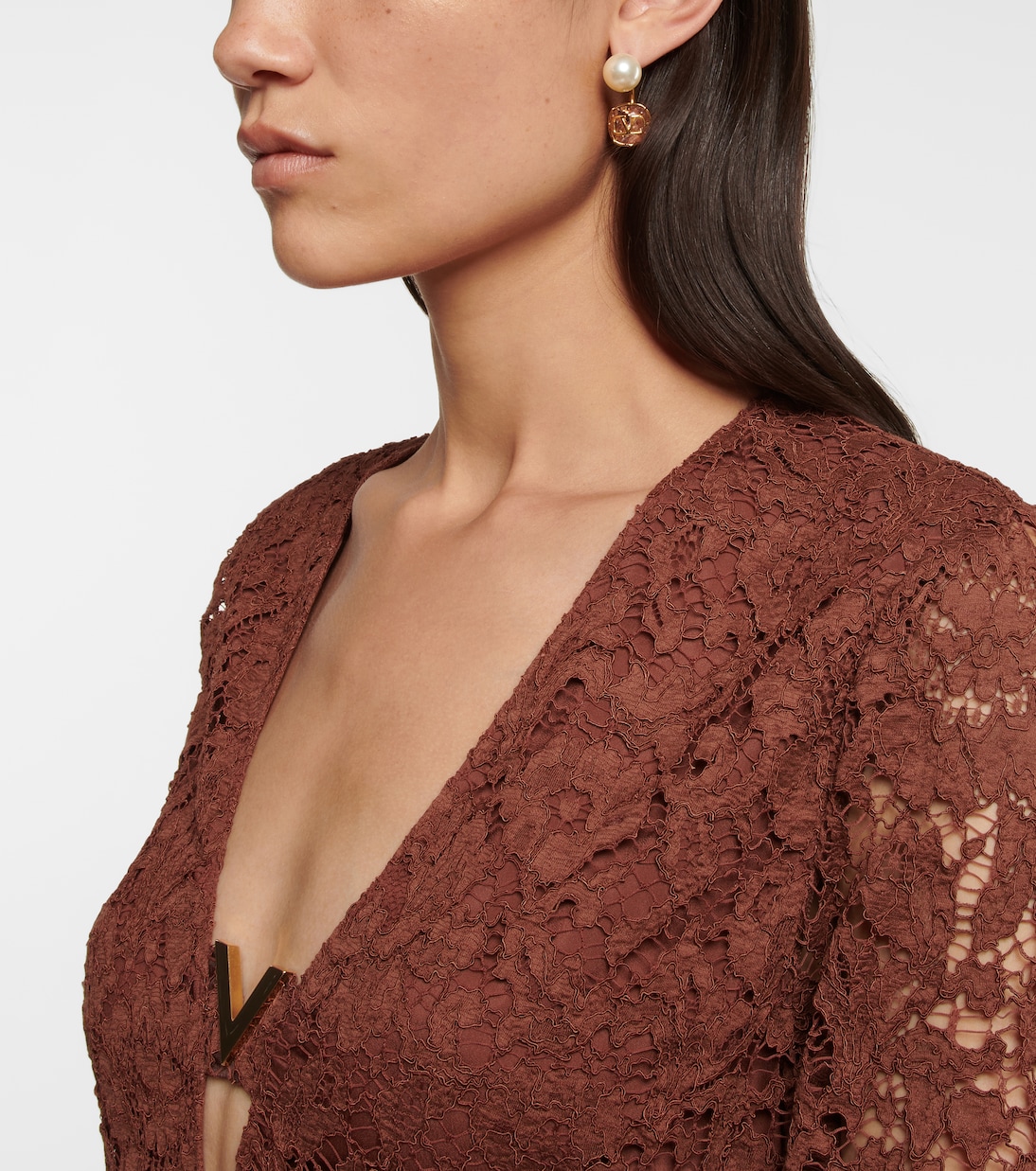 Boucle d'oreille unique VLogo à ornements | Valentino