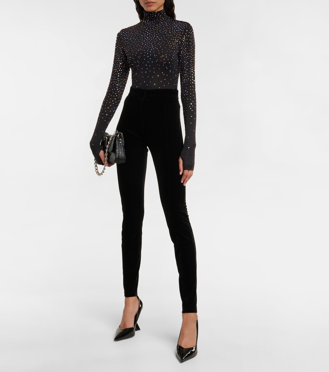 High-rise velvet leggings | Alex Perry