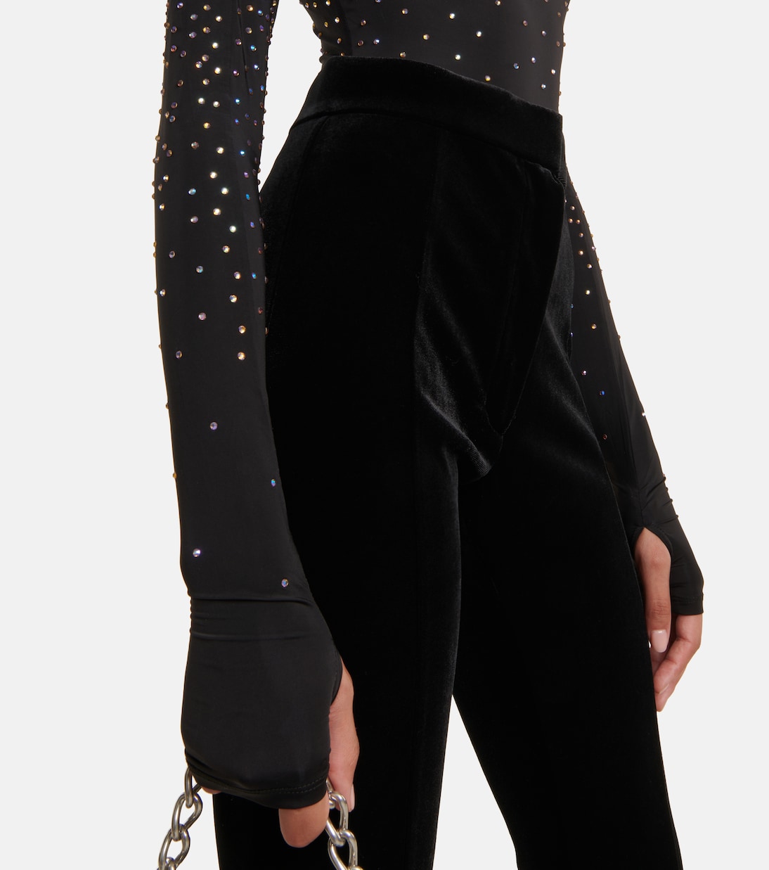 High-rise velvet leggings | Alex Perry
