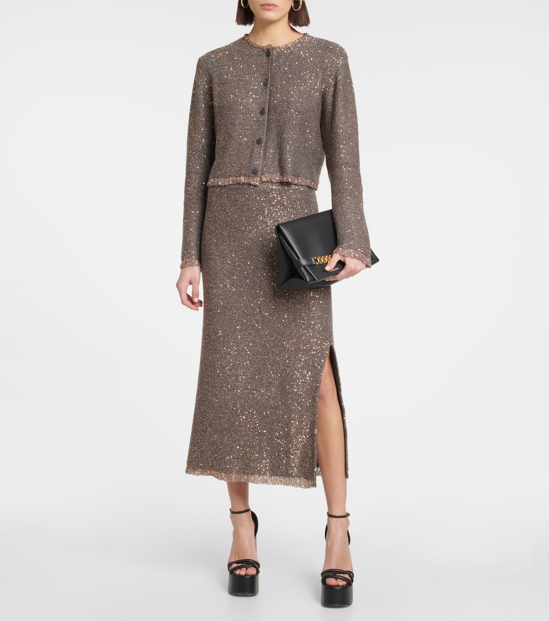 Falda midi Dione con lentejuelas | Altuzarra