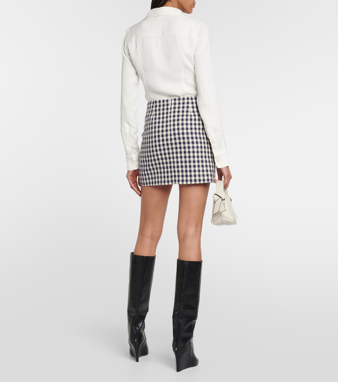 Minifalda de algodón y lana a cuadros | Ami Paris