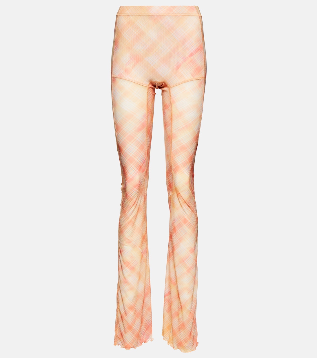 Checked high-rise flared leggings | KNWLS