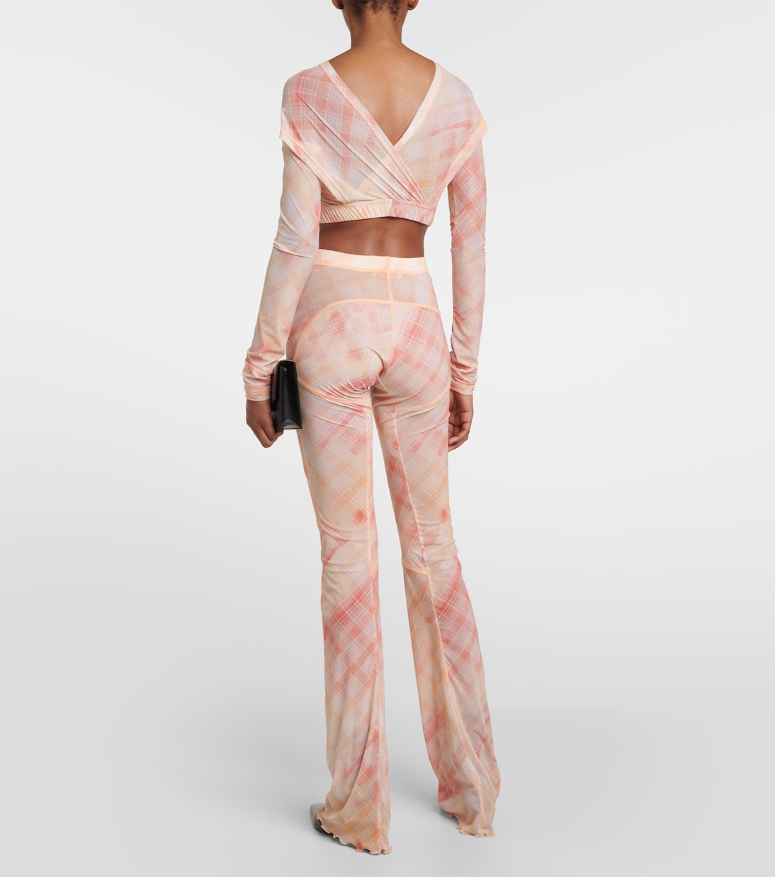 Checked high-rise flared leggings | KNWLS