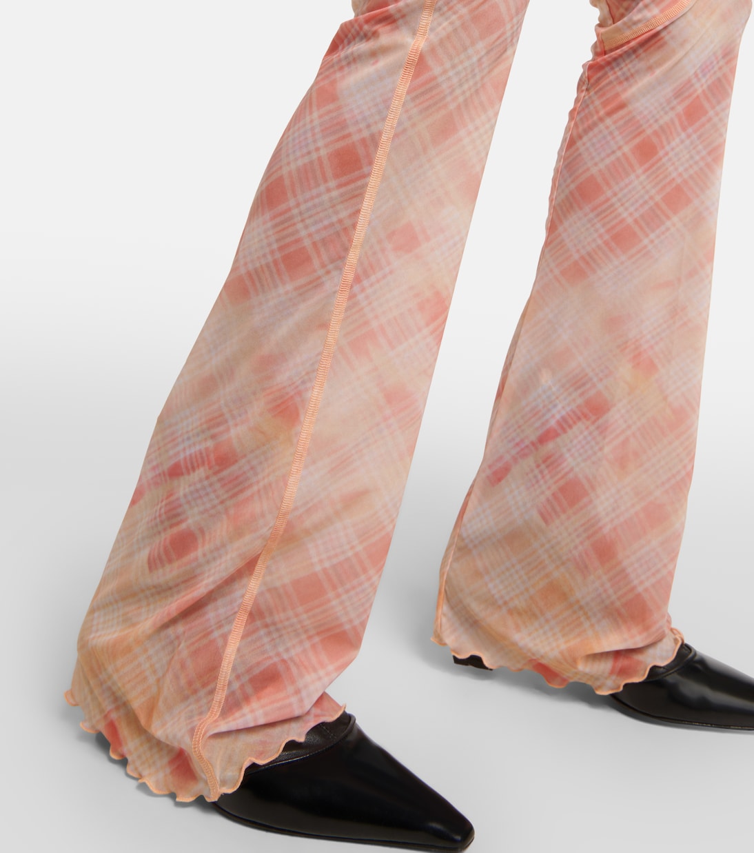Checked high-rise flared leggings | KNWLS