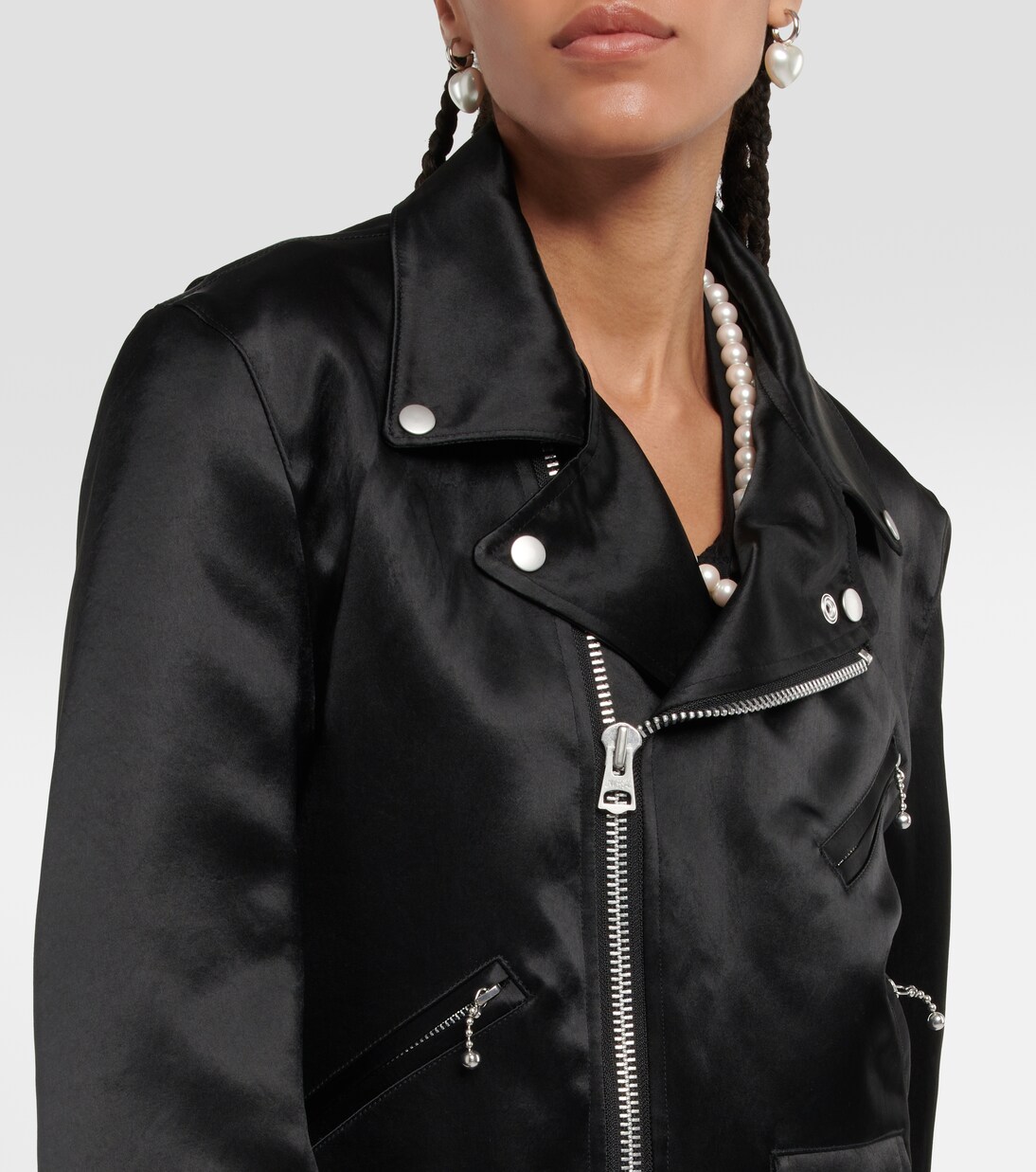 Embossed Leather Biker Jacket (J10-EMBOSSED-BROWN)