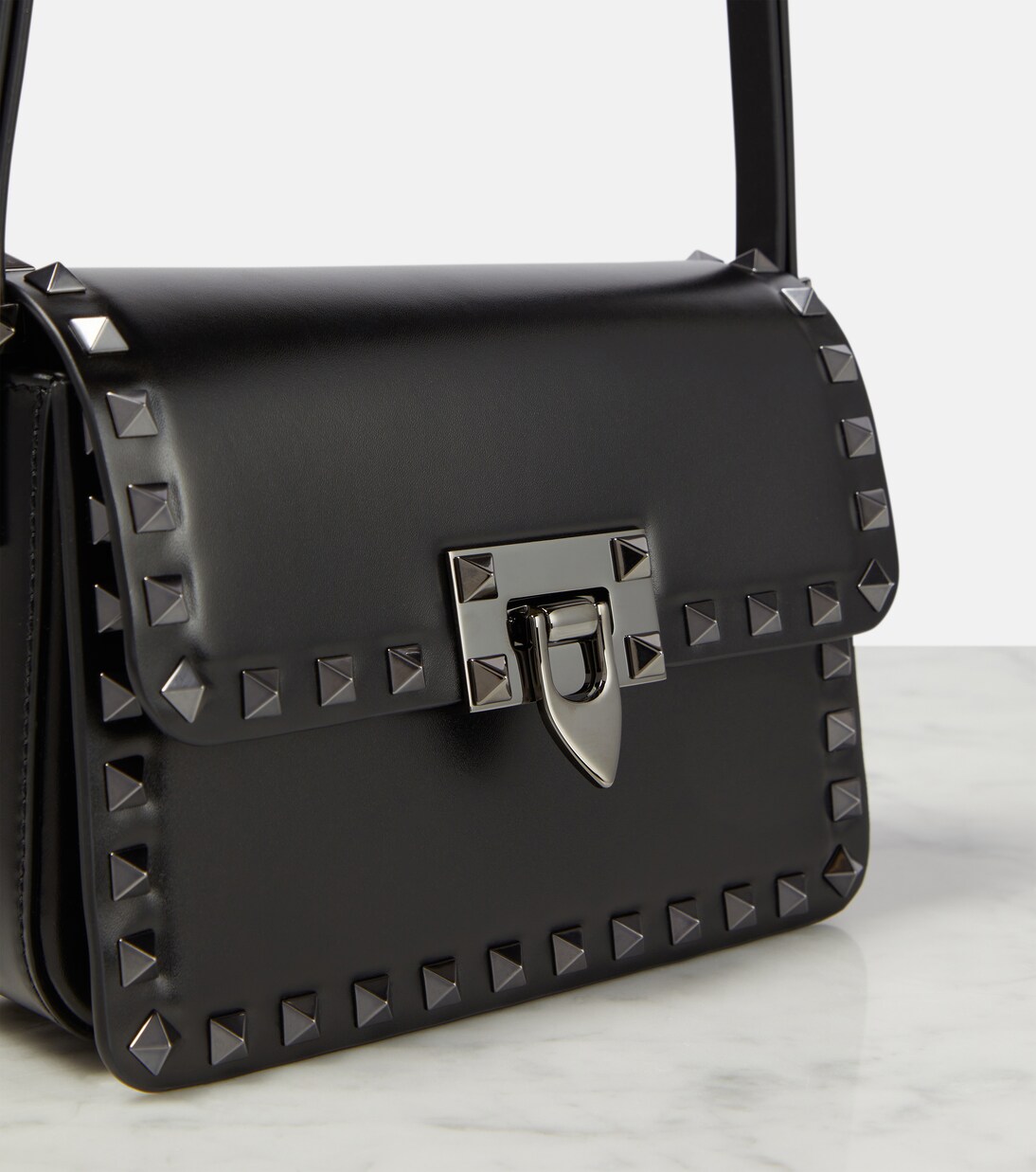 Valentino lock small leather shoulder bag clearance