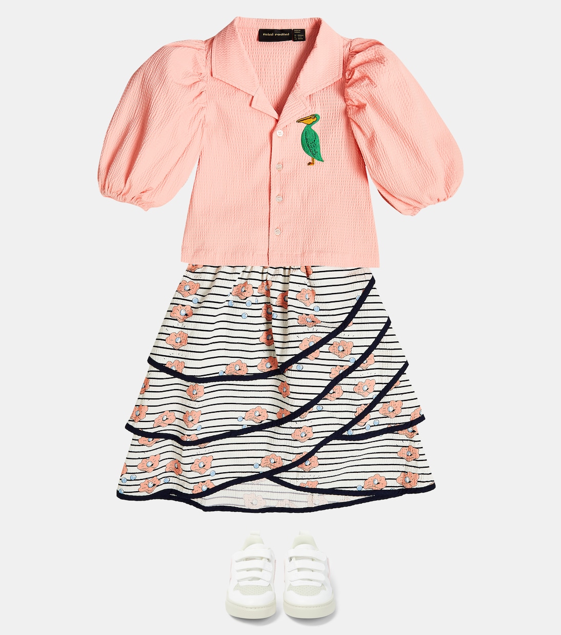 Blusa de seersucker bordada | Mini Rodini