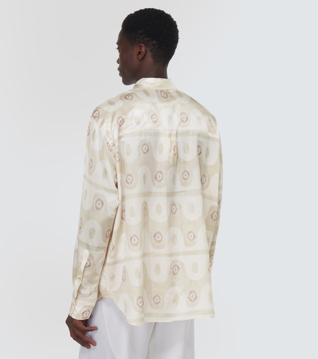 Camisa de seda y algodón estampada | Commas
